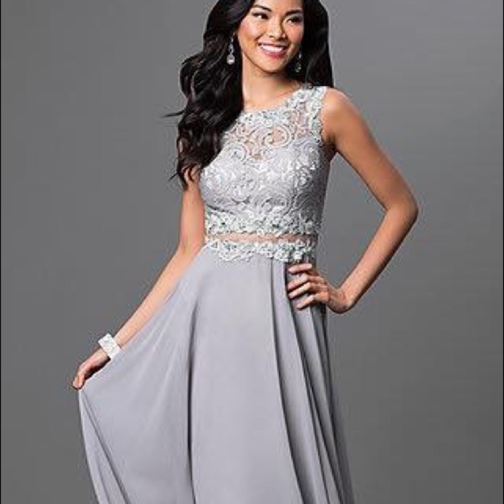 Grey Floor-Length Wedding Dress | Formal Dress